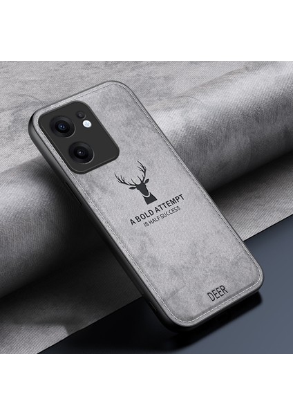 Oppo RENO13 F 5g Kılıf Geyik Desenli Kumaş Doku Pu+Pc+Tpu Telefon Kılıfı-Gri (Yurt Dışından) modelleri