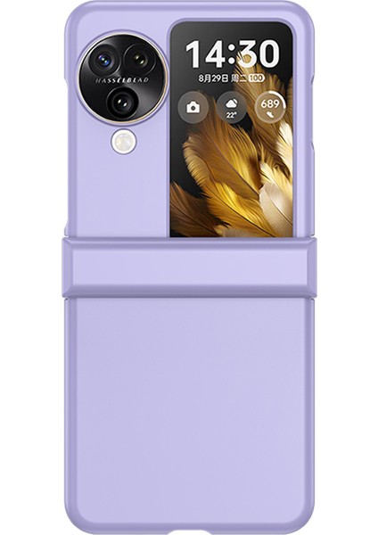 Oppo Find N3 Flip 5g Menteşe Koruma Pc Telefon Kılıfı Cilt Dokunma Çizilmez Kapak-Mor (Yurt Dışından)