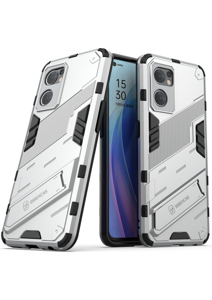 Oppo Reno7 5g (Global)/find X5 Lite Darbeye Dayanıklı Telefon Kılıfı, Destek Ayağı Çift Katmanlı Tasarım Yumuşak Tpu Sert Pc Telefon Arka Kapağı-Beyaz (Yurt Dışından) indirimleri