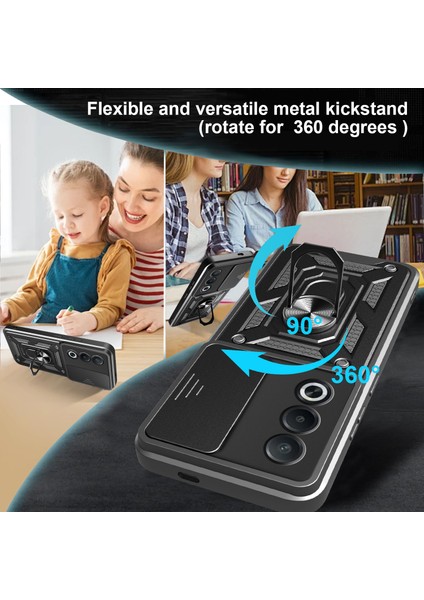 Oppo A3 Pro (Hindistan) 5G/A80 5g Kılıf Kayar Kamera Kapağı Pc + Tpu Destekli Telefon Kılıfı-Kırmızı (Yurt Dışından) fiyatları