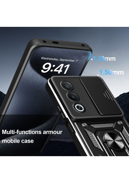 Oppo A3 Pro (Hindistan) 5G/A80 5g Kılıf Kayar Kamera Kapağı Pc + Tpu Destekli Telefon Kılıfı-Kırmızı (Yurt Dışından) indirimleri