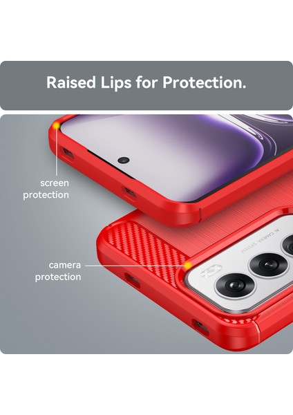 Oppo RENO12 5g(Global)Kılıf Karbon Fiber Doku Fırçalanmış Tpu Telefon Kılıfı-Kırmızı (Yurt Dışından) indirimleri