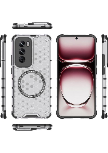 Oppo RENO12 5g (Küresel) Manyetik Kılıf Honeycomb Hibrit Serisi Tpu+Pc Telefon Kılıfı-Şeffaf (Yurt Dışından) indirimleri