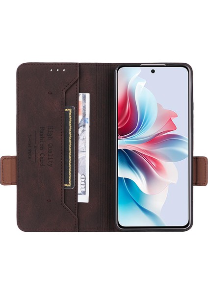 Oppo RENO11 F 5g Darbeye Dayanıklı Kılıf Donanım Dekor Pu Deri Cüzdan Telefon Kılıfı-Kahve (Yurt Dışından) fiyatları