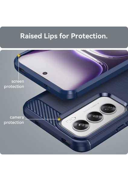 Oppo RENO12 Pro 5g (Global) Kılıf Karbon Fiber Doku Fırçalanmış Tpu Telefon Kılıfı-Mavi (Yurt Dışından) indirimleri