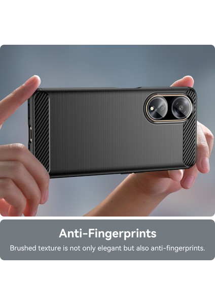 Oppo A1 5G/A98 5G/F23 5g Yumuşak Tpu Telefon Kılıfı Karbon Fiber Doku Fırçalanmış Telefon Kılıfı-Siyah (Yurt Dışından) indirimleri