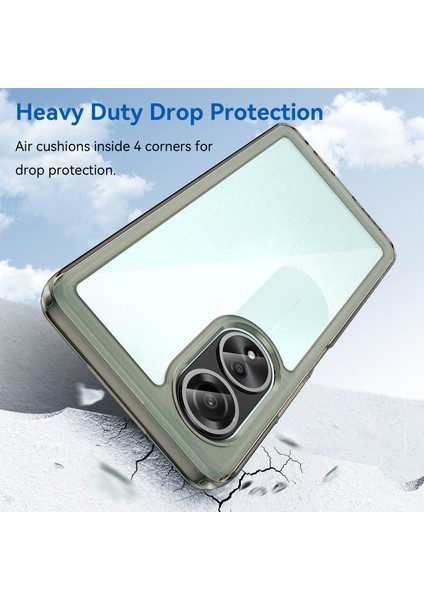 Oppo A58 4g Kılıf Tpu+Akrilik Darbeye Dayanıklı Düşmeye Karşı Koruyucu Telefon Kılıfı-Şeffaf Gri (Yurt Dışından) modelleri