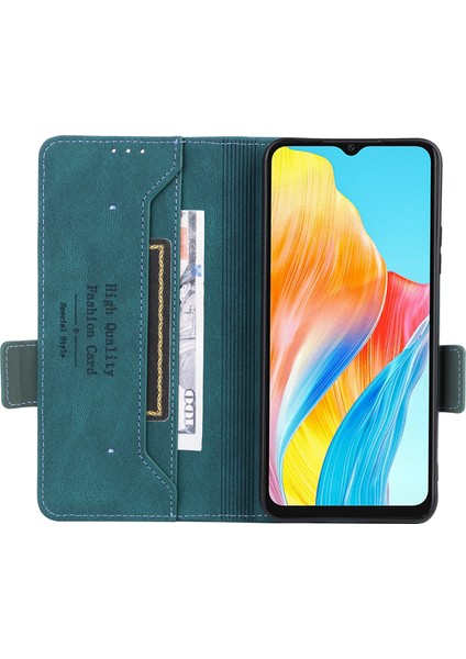 Oppo A38 4G/A18 4g Kılıf Toz Geçirmez Pu Deri Stand Cep Telefonu Kılıfı Cüzdan-Mavi (Yurt Dışından) fiyatları