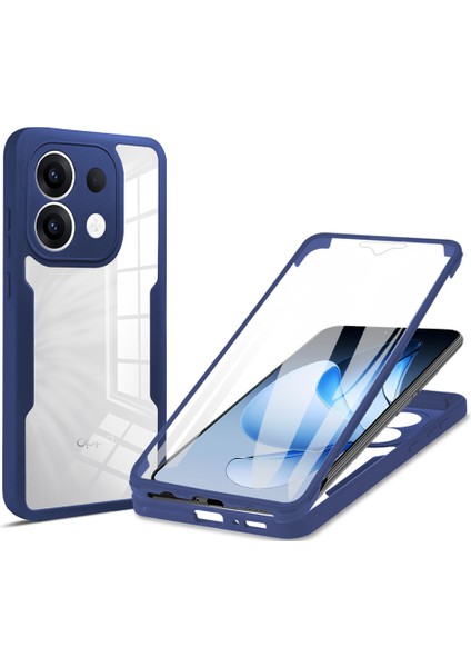 Oppo RENO13 5g (Global) Kılıf Akrilik + Tpu Şeffaf Telefon Kılıfı Pet Ekran Filmi ile - Mavi (Yurt Dışından)