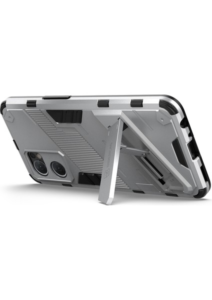 Oppo Reno7 5g (Global) Sert Pc + Yumuşak Tpu Telefon Arka Kapak Koruyucu Kılıf Kickstand ile Düşmeye Karşı Telefon Kılıfı - Beyaz (Yurt Dışından) modelleri