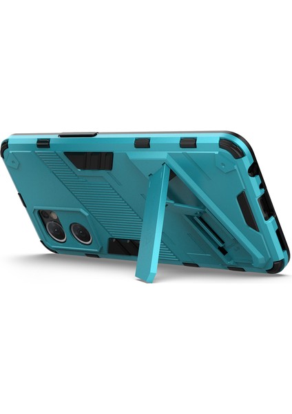 Oppo Reno7 5g (Global) Sert Pc + Yumuşak Tpu Telefon Arka Kapak Koruyucu Kılıf Kickstand ile Düşmeye Karşı Telefon Kılıfı - Bebek Mavisi (Yurt Dışından) modelleri