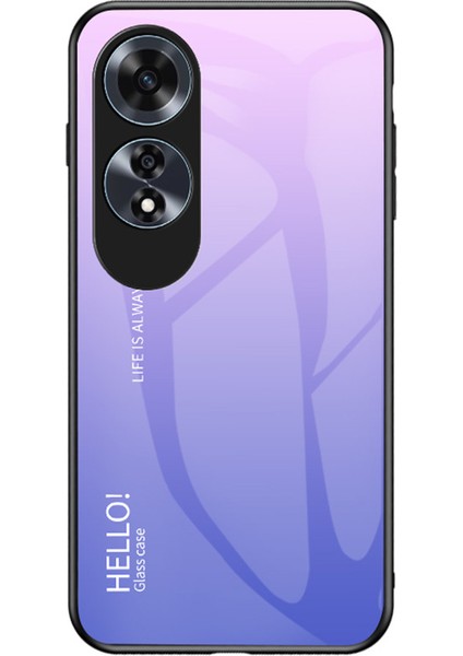 Oppo A60 4g Kılıf Temperli Cam + Pc + Tpu Telefon Kılıfı - Degrade Pembe Mor (Yurt Dışından)