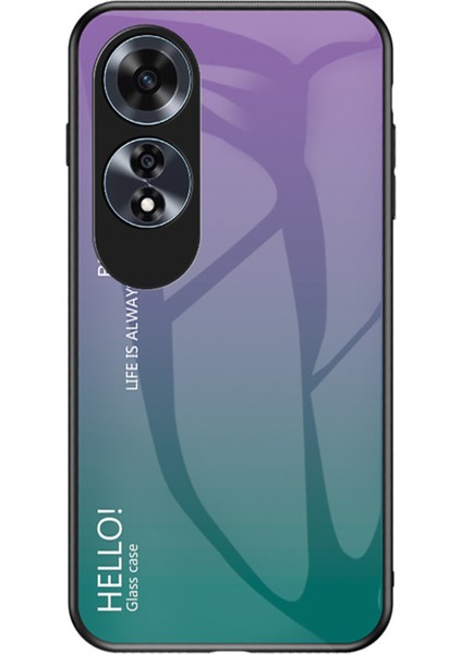 Oppo A60 4g Kılıf Temperli Cam + Pc + Tpu Telefon Kılıfı - Degrade Mor (Yurt Dışından)