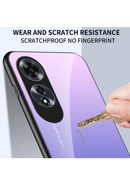 Oppo A60 4g Kılıf Temperli Cam + Pc + Tpu Telefon Kılıfı - Degrade Mor (Yurt Dışından) modelleri