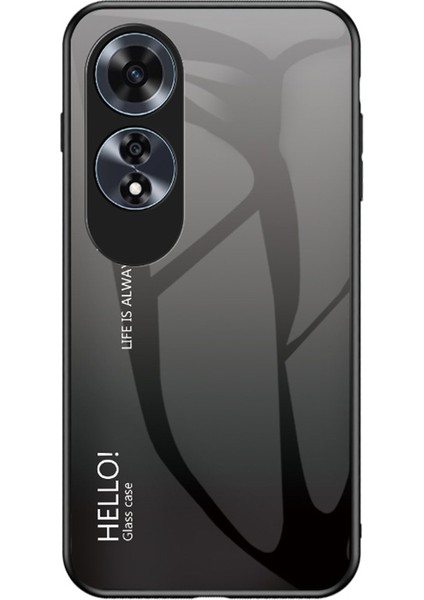 Oppo A60 4g Kılıf Temperli Cam + Pc + Tpu Telefon Kılıfı - Gradyan Siyah Gri (Yurt Dışından)