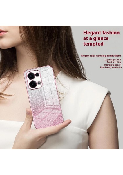 Oppo RENO13 5g(Global)Kılıf Galvanik Degrade Parıltılı Tpu Telefon Kılıfı-Gümüş (Yurt Dışından) modelleri