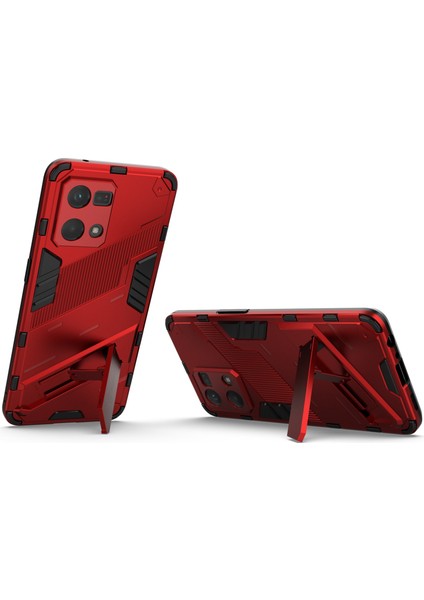 Oppo Reno7 4g Arka Kılıf Kickstand Pc Yumuşak Tpu Telefon Kılıfı-Kırmızı (Yurt Dışından) fiyatları