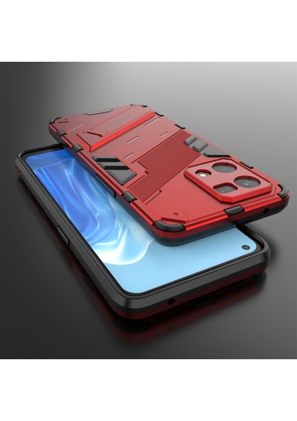 Oppo Reno7 4g Arka Kılıf Kickstand Pc Yumuşak Tpu Telefon Kılıfı-Kırmızı (Yurt Dışından) fırsatları
