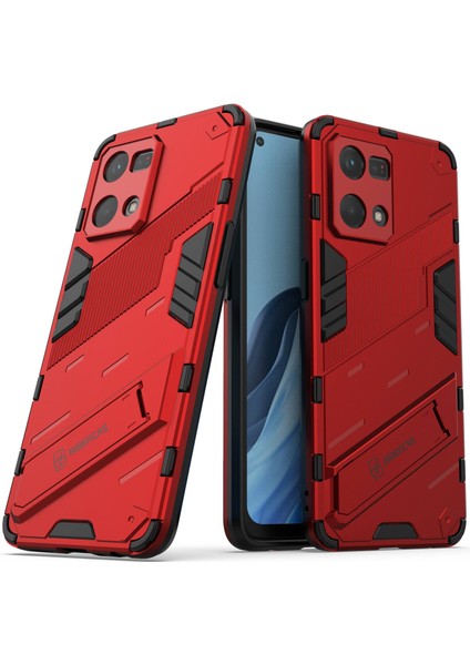 Oppo Reno7 4g Arka Kılıf Kickstand Pc Yumuşak Tpu Telefon Kılıfı-Kırmızı (Yurt Dışından) indirimleri
