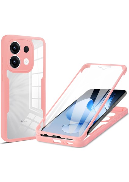 Oppo RENO13 5g (Küresel) Kılıf Akrilik + Tpu Şeffaf Telefon Kılıfı Pet Ekran Filmi ile - Pembe (Yurt Dışından)