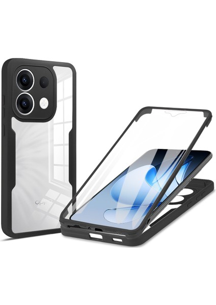 Oppo RENO13 5g (Global) Kılıf Akrilik + Tpu Şeffaf Telefon Kılıfı Pet Ekran Filmi ile - Siyah (Yurt Dışından)