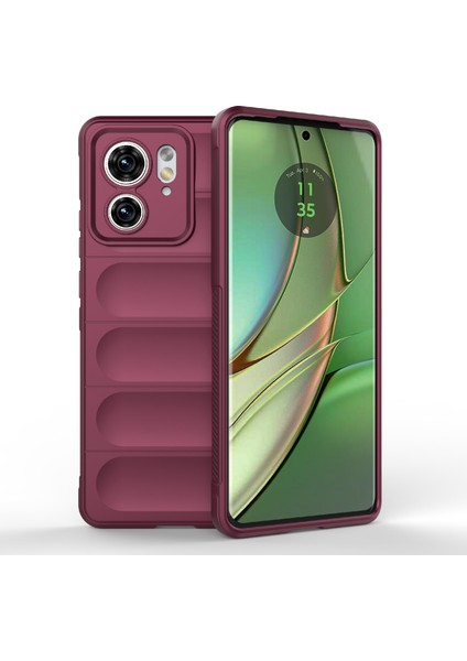 Motorola Edge 40 5g Darbeye Dayanıklı Sağlam Telefon Kılıfı Için Tpu Telefon Kılıfı-Şarap Kırmızısı (Yurt Dışından)