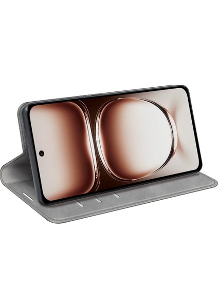 Oppo RENO12 5g(Global)Cüzdan Telefon Kılıfı Cilt Dokunuşlu Deri Kapaklı Kılıf-Gri (Yurt Dışından) fırsatları