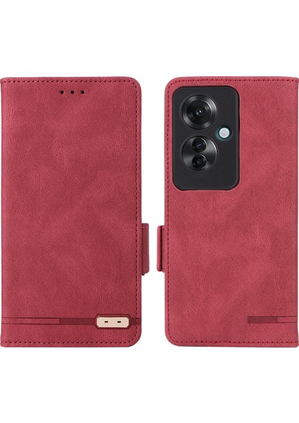 Oppo RENO11 F 5g Darbeye Dayanıklı Kılıf Donanım Dekor Pu Deri Cüzdan Telefon Kılıfı-Gül (Yurt Dışından)