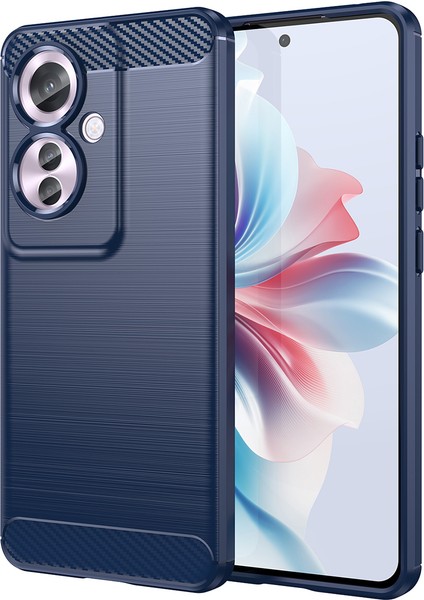 Oppo RENO11 F 5g Tpu Kılıf Karbon Fiber Doku Arka Telefon Kılıfı-Mavi (Yurt Dışından)