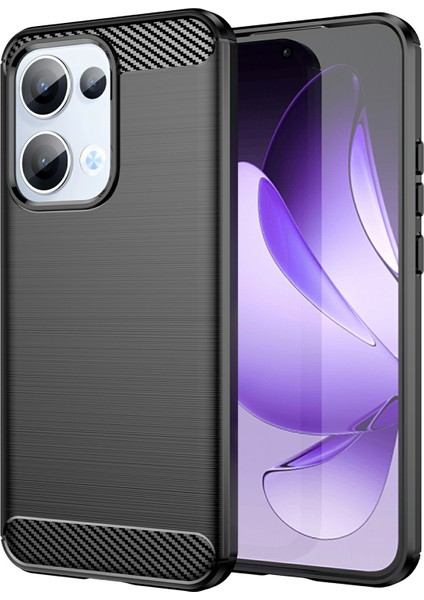 Oppo RENO13 5g(Global)Kılıf Koruyucu Telefon Kapağı Karbon Fiber Doku Fırçalanmış-Siyah (Yurt Dışından)