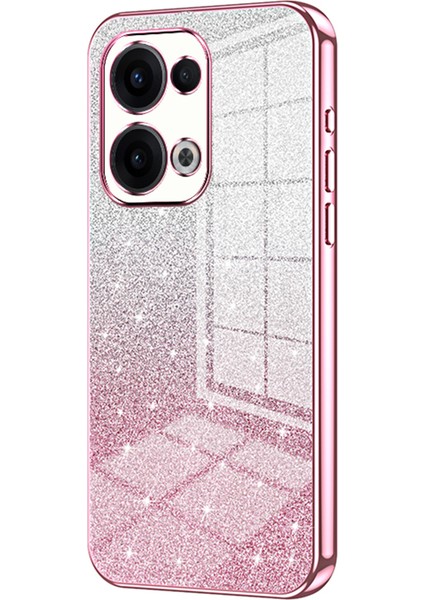 Oppo RENO13 5g(Global)Kılıf Galvanik Degrade Parıltılı Tpu Telefon Kılıfı-Pembe (Yurt Dışından)