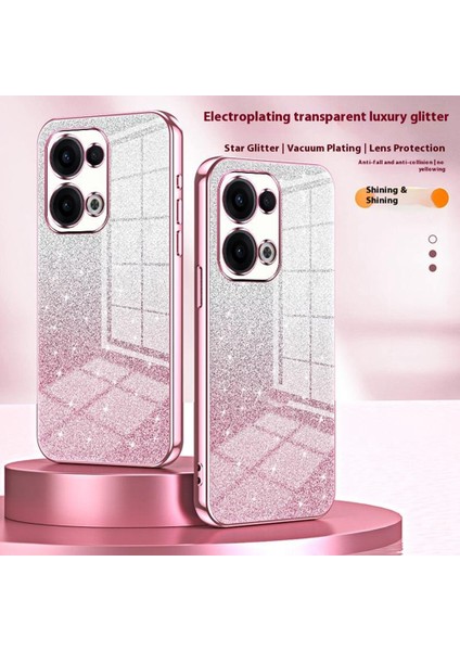 Oppo RENO13 5g(Global)Kılıf Galvanik Degrade Parıltılı Tpu Telefon Kılıfı-Pembe (Yurt Dışından) modelleri