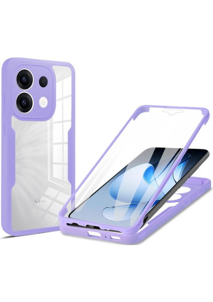 Oppo RENO13 5g (Küresel) Kılıf Akrilik + Tpu Şeffaf Telefon Kılıfı Pet Ekran Filmi ile - Mor (Yurt Dışından)
