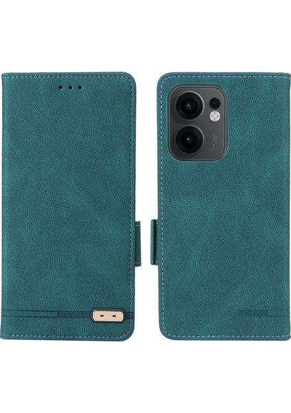 Oppo RENO13 F 5g Kılıf Deri Cüzdan Kapaklı Telefon Kılıfı Donanım Dekorlu-Mavi (Yurt Dışından)