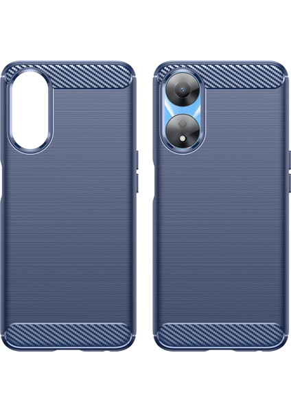 Oppo A78 5G/A58 5G/A58X 5g Için Tpu Kılıf, Fırçalanmış Karbon Fiber Doku Cep Telefonu Kılıfı-Mavi (Yurt Dışından) modelleri