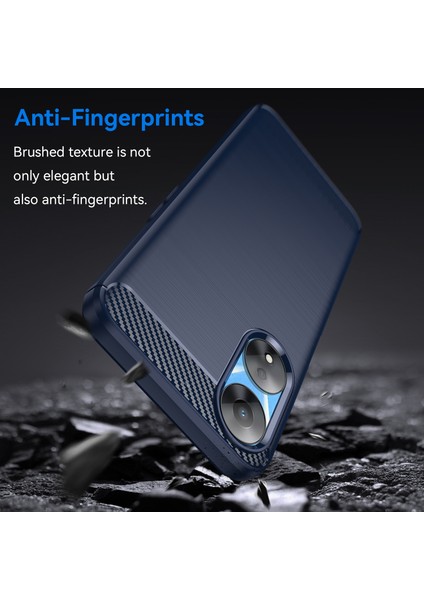 Oppo A78 5G/A58 5G/A58X 5g Için Tpu Kılıf, Fırçalanmış Karbon Fiber Doku Cep Telefonu Kılıfı-Mavi (Yurt Dışından) fırsatları