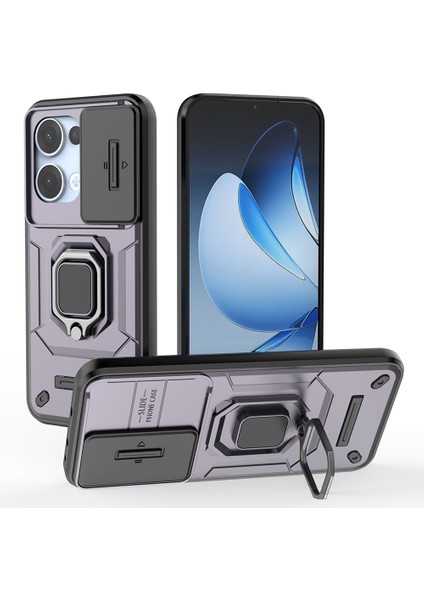 Oppo RENO13 5g (Global) Kılıf Pc + Tpu Kickstand Telefon Koruyucu Lens Kapağı ile - Mor (Yurt Dışından)