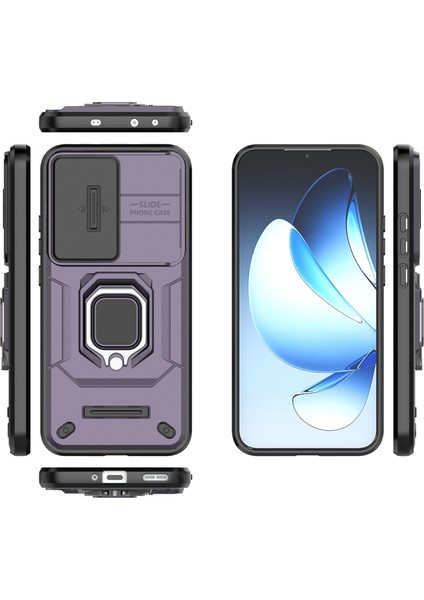 Oppo RENO13 5g (Global) Kılıf Pc + Tpu Kickstand Telefon Koruyucu Lens Kapağı ile - Mor (Yurt Dışından) fırsatları