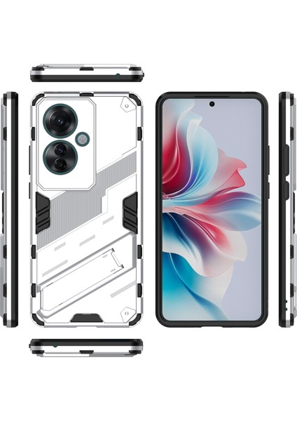 Oppo RENO11 F 5g Kickstand Kılıf Pc+Tpu Darbeye Dayanıklı Hibrit Telefon Kılıfı-Beyaz (Yurt Dışından) fırsatları