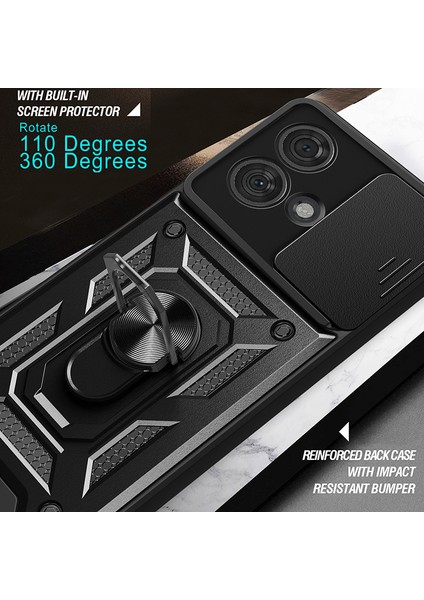 Motorola Edge 40 Neo 5g Kılıf Sürgülü Lens Kapağı Pc + Tpu Ayaklı Cep Telefonu Kılıfı-Koyu Mavi (Yurt Dışından) indirimleri
