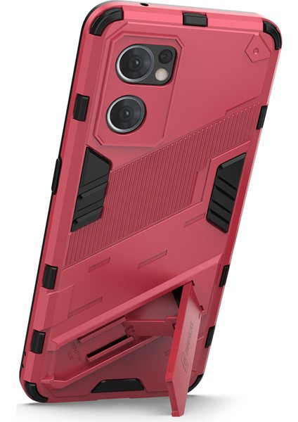 Oppo Reno7 5g (Global) Sert Pc + Yumuşak Tpu Telefon Arka Kapak Koruyucu Kılıf Kickstand ile Düşmeye Karşı Telefon Kılıfı-Gül (Yurt Dışından) fiyatları