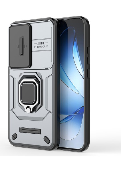 Oppo RENO13 5g (Global) Kılıf Pc + Tpu Kickstand Telefon Koruyucu Lens Kapağı ile - Gri (Yurt Dışından) fiyatları