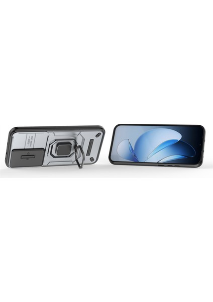 Oppo RENO13 5g (Global) Kılıf Pc + Tpu Kickstand Telefon Koruyucu Lens Kapağı ile - Gri (Yurt Dışından) modelleri
