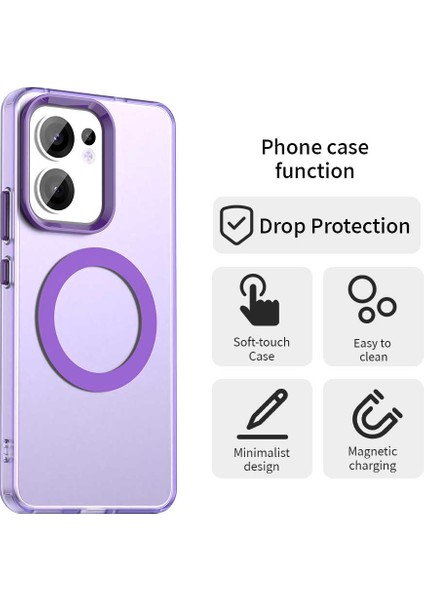 Oppo RENO13 F 5g Kılıfı Magsafe Anti Drop Hibrit Telefon Arka Kapağı ile Uyumlu-Mor (Yurt Dışından) fiyatları