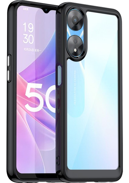 Oppo A58 5g Için Cep Telefonu Kabuğu, Toz Önleyici Tpu + Akrilik Telefon Kılıfı Koruyucu Kapak-Siyah (Yurt Dışından)