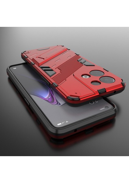 Oppo Reno8 5g (Küresel Sürüm)/oppo Reno8 5g Düşme Korumalı Sert Pc Darbeye Dayanıklı Tpu Çizilmez Telefon Kılıfı Kickstand Ile-Kırmızı (Yurt Dışından) fırsatları