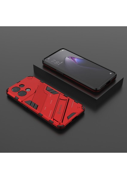 Oppo Reno8 5g (Küresel Sürüm)/oppo Reno8 5g Düşme Korumalı Sert Pc Darbeye Dayanıklı Tpu Çizilmez Telefon Kılıfı Kickstand Ile-Kırmızı (Yurt Dışından) indirimleri