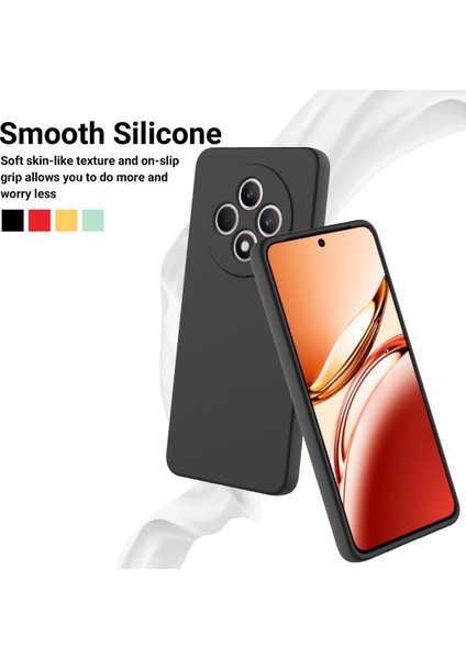 Oppo RENO12 F 5g Kılıf Düşmeye Karşı Dayanıklı Sıvı Silikon Telefon Kılıfı Kayışlı-Siyah (Yurt Dışından) modelleri