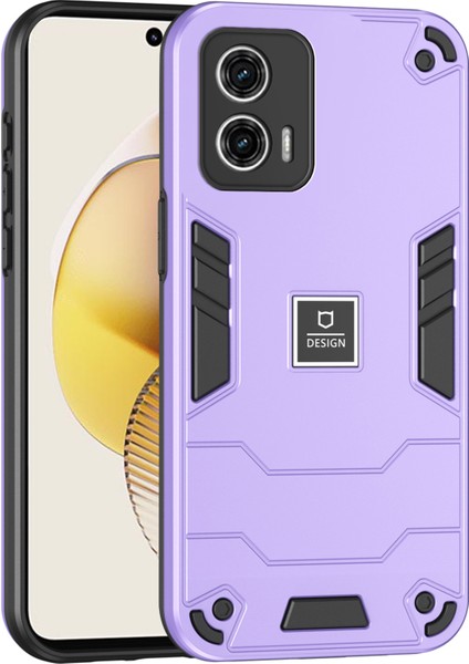 Motorola Moto G73 5g Kılıf 2'si 1 Arada Sağlam Sert Pc Yumuşak Tpu Telefon Kılıfı-Mor (Yurt Dışından)