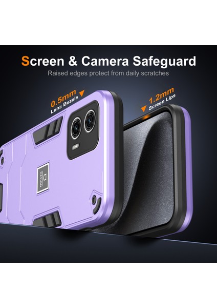 Motorola Moto G73 5g Kılıf 2'si 1 Arada Sağlam Sert Pc Yumuşak Tpu Telefon Kılıfı-Mor (Yurt Dışından) fiyatları